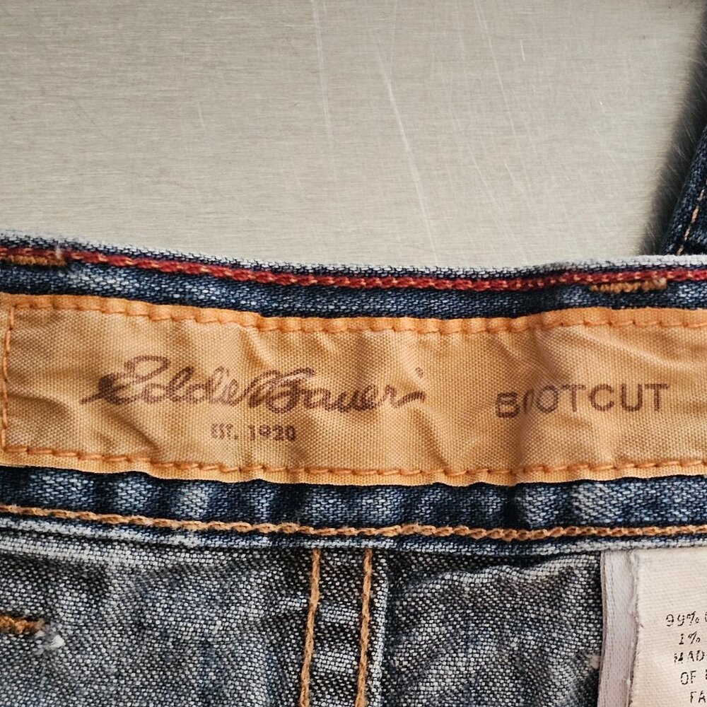 Y2K Eddie Bauer Bootcut Jeans Womens 18R Blue High Rise Denim Stretch Cotton - Picture 5 of 11